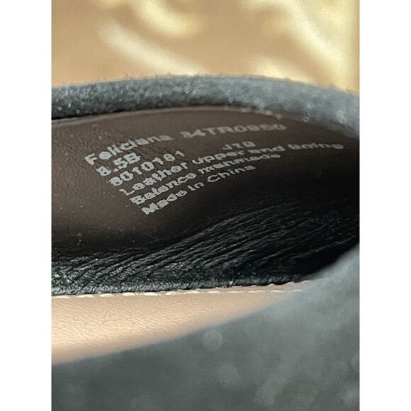 Taryn Rose Flats Shoes Womens Size 8.5 B Feliciane Black Suede Floral Strap - Picture 10 of 10